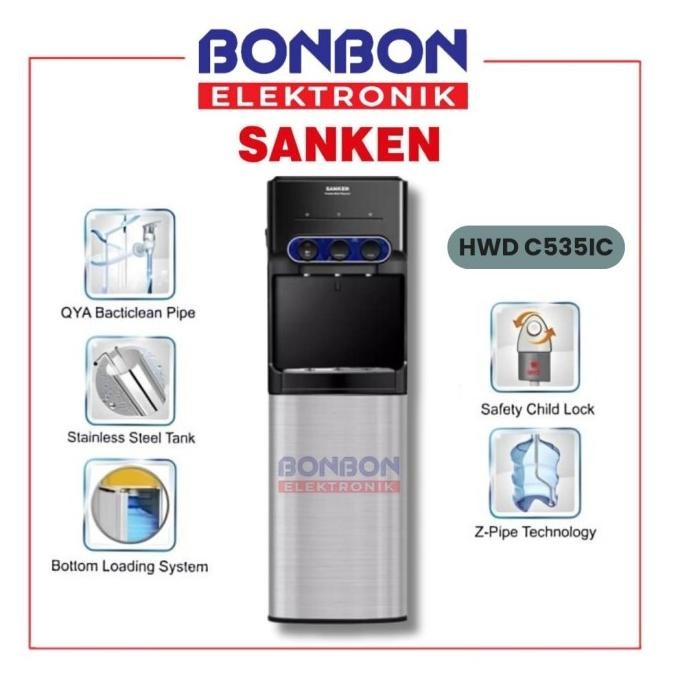 Murah [GOSEND/GRAB] Sanken Dispenser Galon Bawah HWD-C535IC / HWDC535IC Non COD