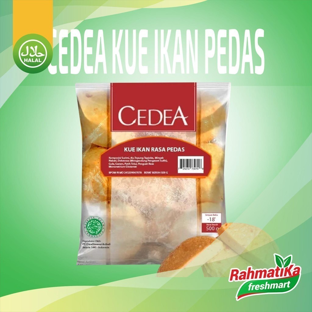 

Cedea Kue Ikan Pedas / Ikan Olahan Cedea 500 gram (Frozen Food)
