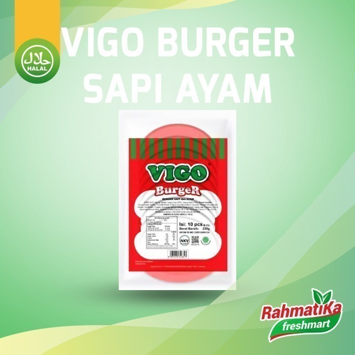 

Vigo Burger Sapi Ayam Isi 10 Pcs 230 gr