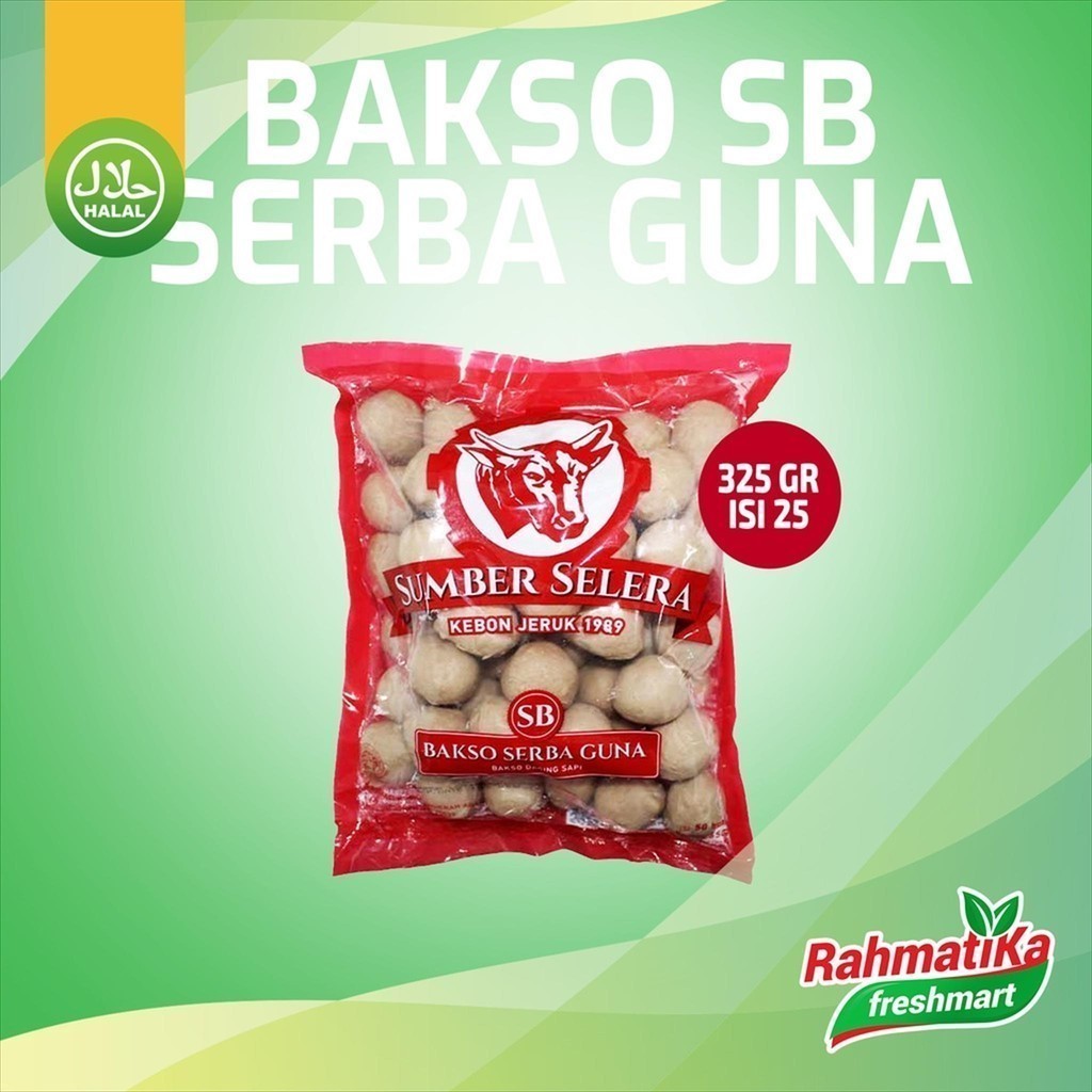 

Bakso SB Serba Guna Isi 25 / Bakso Sumber Selera 325 gr (Frozen Food)