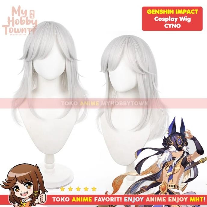 Murah Wig Cosplay Anime Game Genshin Impact Cyno Sumeru Rambut Palsu