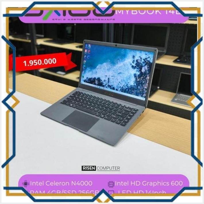 [SLS] LAPTOP AXIOO MYBOOK 14E INTEL N4000 RAM 4GB SSD 256GB HD 14INCH NOTEBOOK SECOND SEKEN BEKAS MU