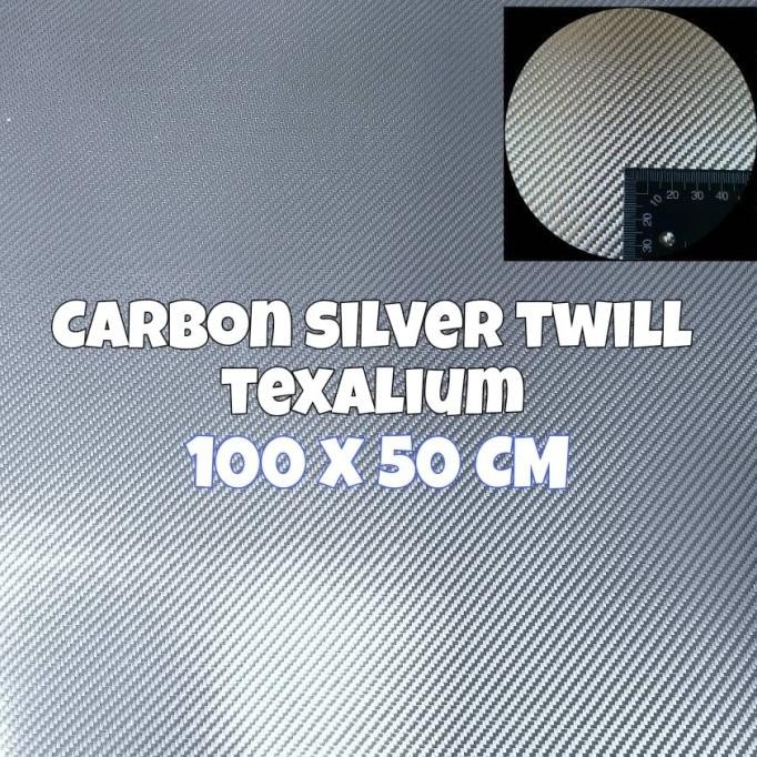 TERMURAH - Carbon Kevlar Silver Bahan Serat Karbon Kevlar Silver Putih Texalium