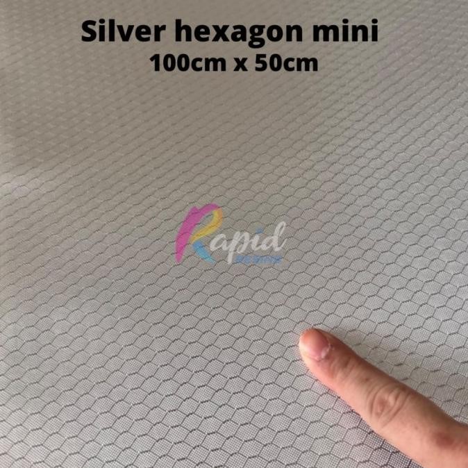 TERMURAH - Bahan Serat Karbon Kevlar Silver Hexagon Kecil Carbon Kevlar Texalium