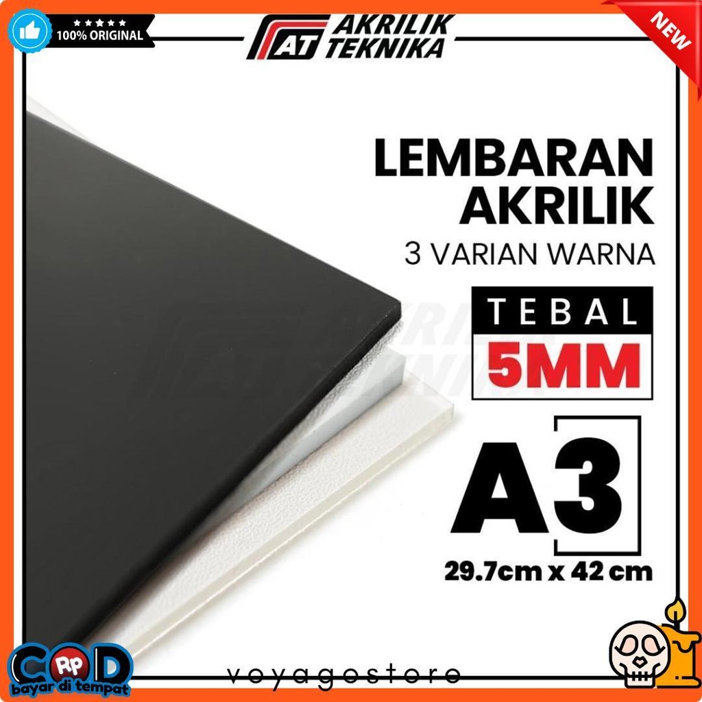 

Lembaran Akrilik A3 5Mm / Acrylic Sheet Clear / Akrilik Bening Hitam Putih Diskon