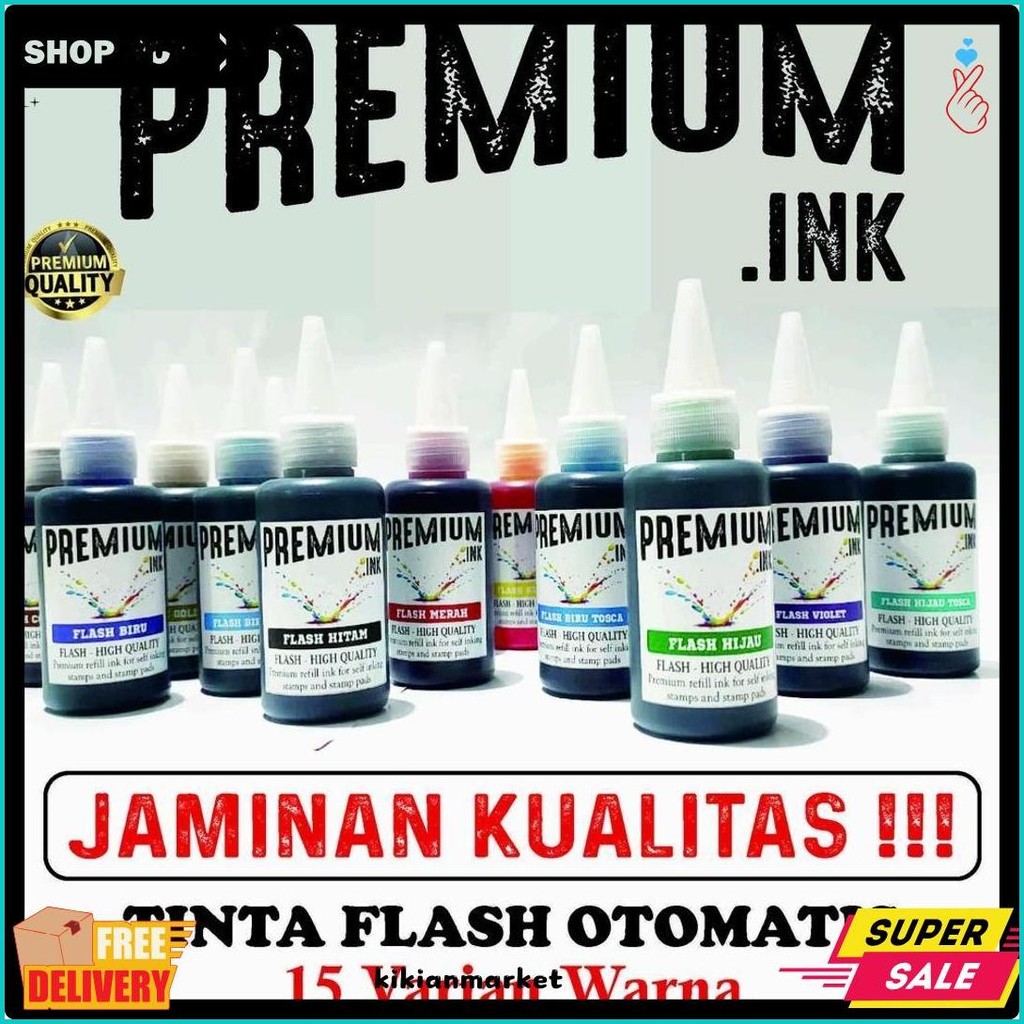 

Tinta Stempel Flash Otomatis 15 Varian Warna Kualitas Premium - Flash Ink Premium - Tinta Flash Refill Isi 100 Ml Flash Sale! Diskon Hingga 70%
