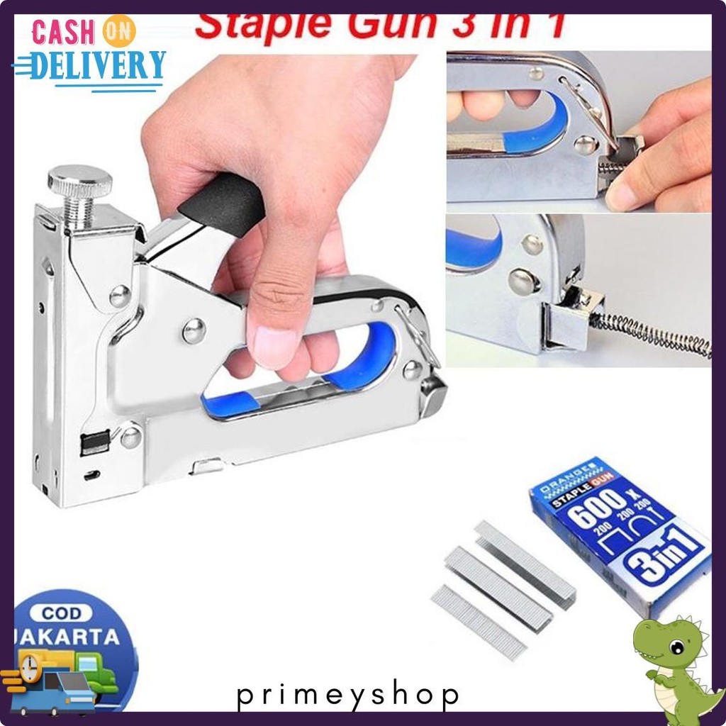 

Staples Gun Tacker Mollar 3 In 1 / Staple Jok Tembak Hekter 3 Way Dapat 3 Jenis Paku/3 In 1 Staples Gun Tacker Mollar Diskon