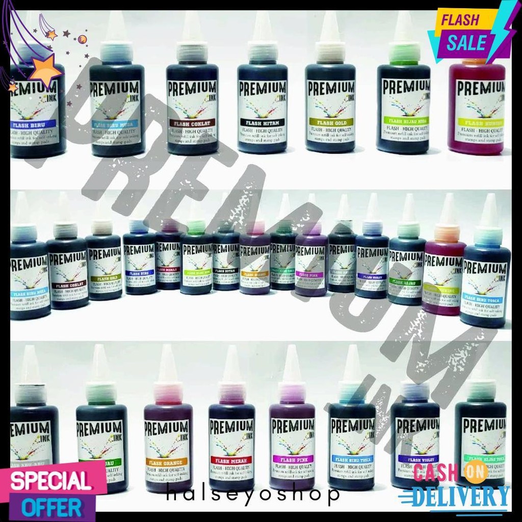 

Tinta Stempel Flash Otomatis 15 Varian Warna Kualitas Premium - Flash Ink Premium - Tinta Flash Refill Isi 100 Ml Diskon