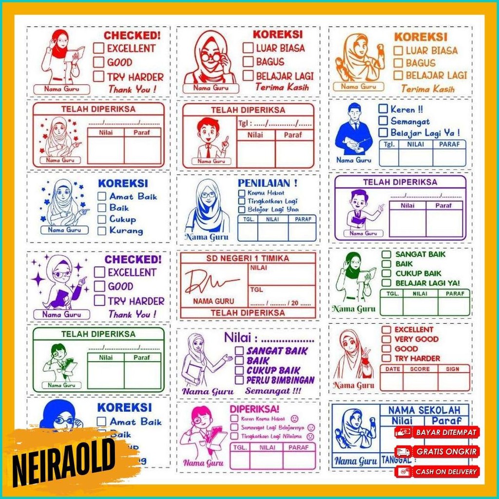 

Stempel Nilai Guru / Penilaian / Koreksi / Checked Diskon