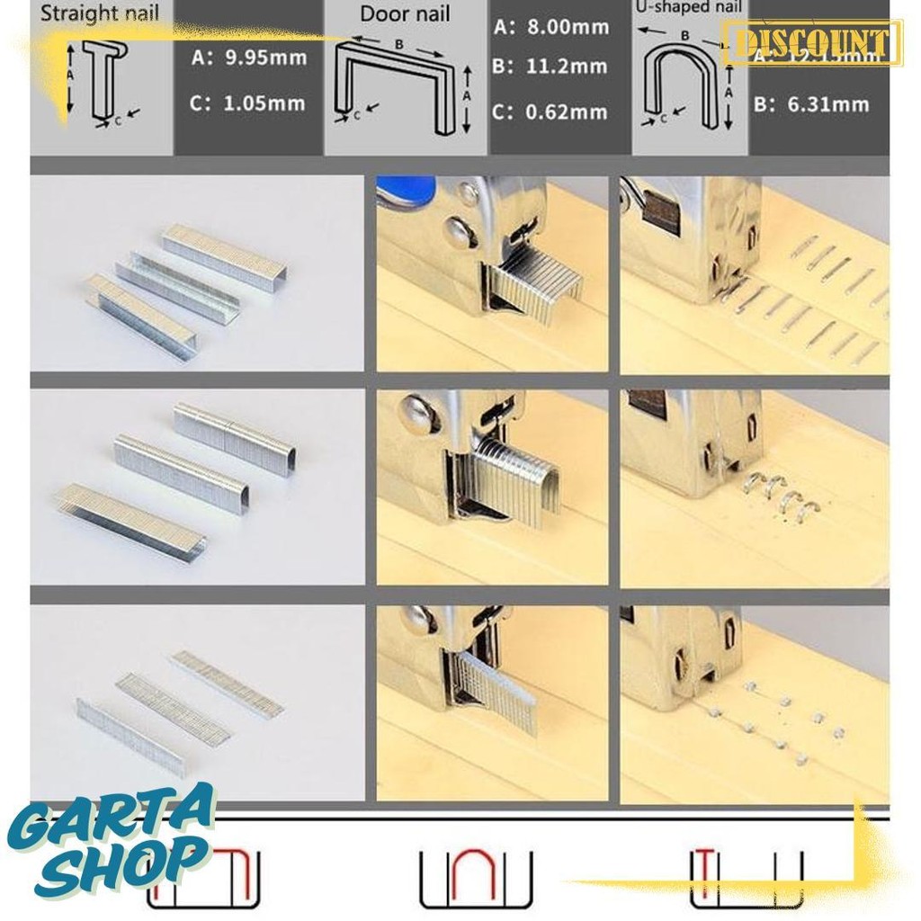 

Staples Gun Tacker Mollar 3 In 1 / Staple Jok Tembak Hekter 3 Way Dapat 3 Jenis Paku/3 In 1 Staples Gun Tacker Mollar Terlengkap Dan Termurah