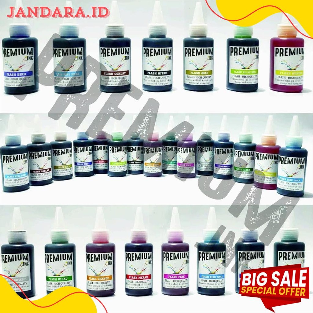 

Tinta Stempel Flash Otomatis 15 Varian Warna Kualitas Premium - Flash Ink Premium - Tinta Flash Refill Isi 100 Ml Diskon Setengah Harga