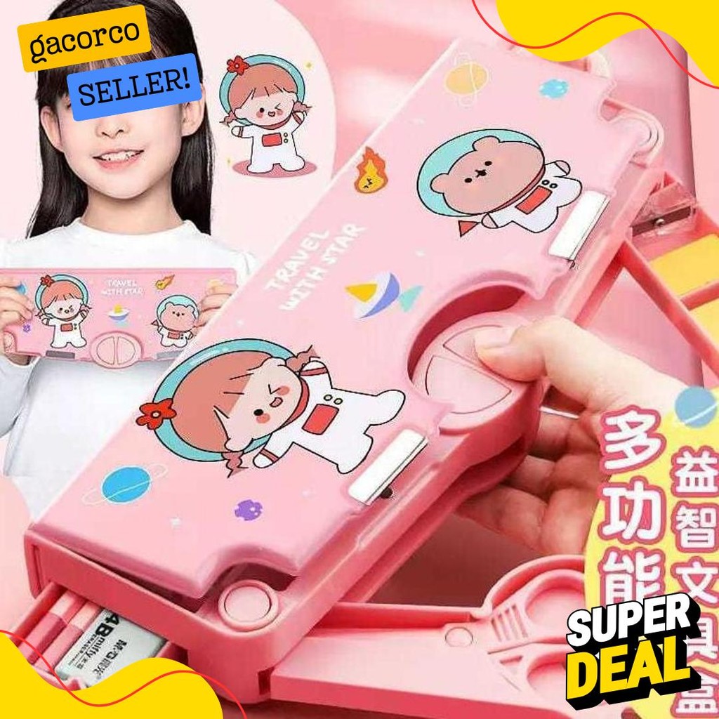 

( Mia ) K001 Kotak Pensil Multifungsi Motif Kartun Untuk Laki Laki Perempuan / Pencil Case Karakter Lucu / Tempat Pensil Serbaguna Anak Sekolah Diskon Setengah Harga