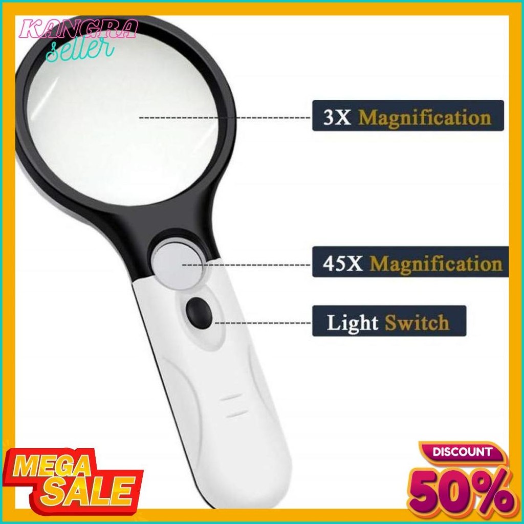 

2 In1 Lampu Kaca Pembesar Led Membaca Magnifying Glass Dengan Lampu Flash Sale! Diskon Hingga 70%
