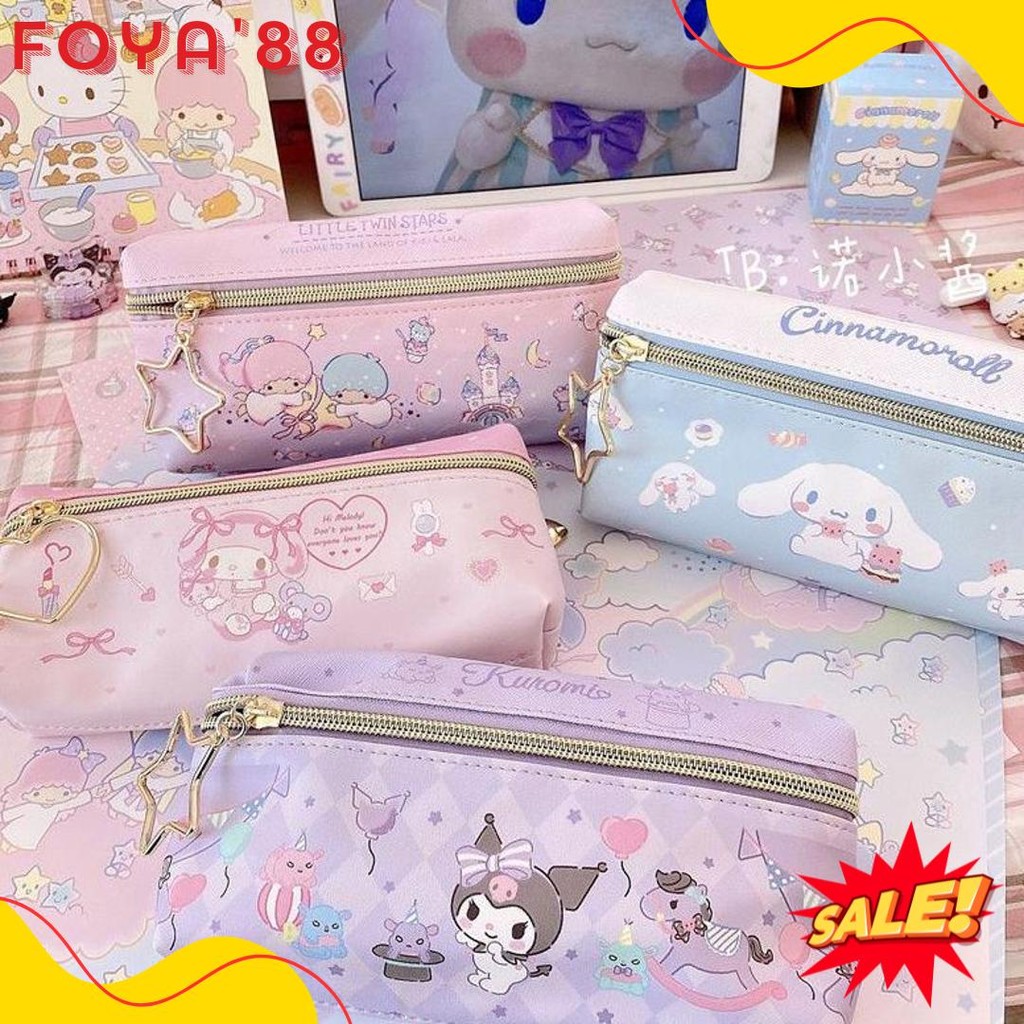 

Tempat Pensil Terbaru 2 Sisi / Kotak Pensil Sanrio Terbaru /Pencil Case Cinnamoroll Kueomi Melody 2 Sekat Diskon