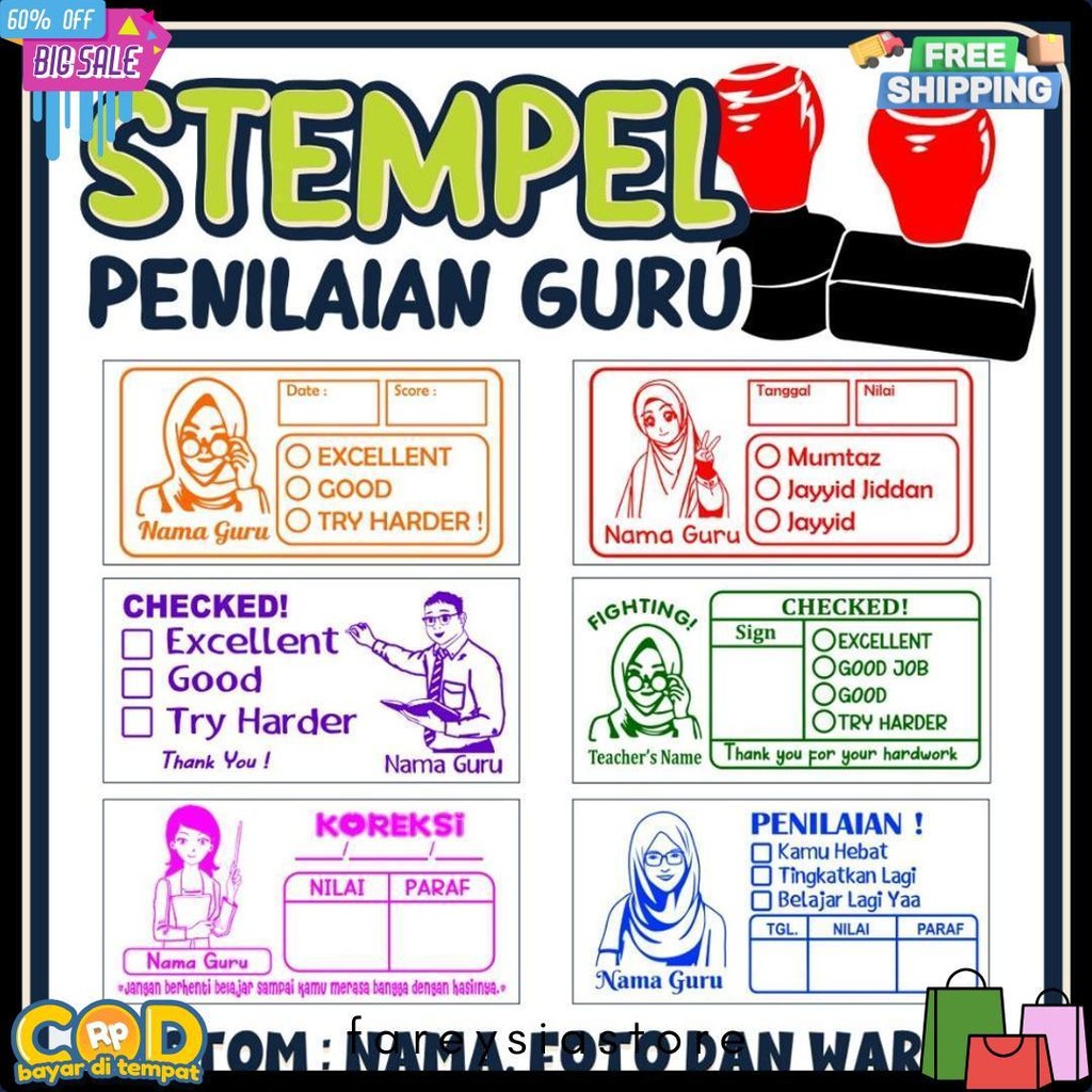 

Stempel Nilai Guru / Penilaian / Koreksi / Checked / Reward Siswa Murid Sekolah Terlaris! Produk Ini Banyak Dicari