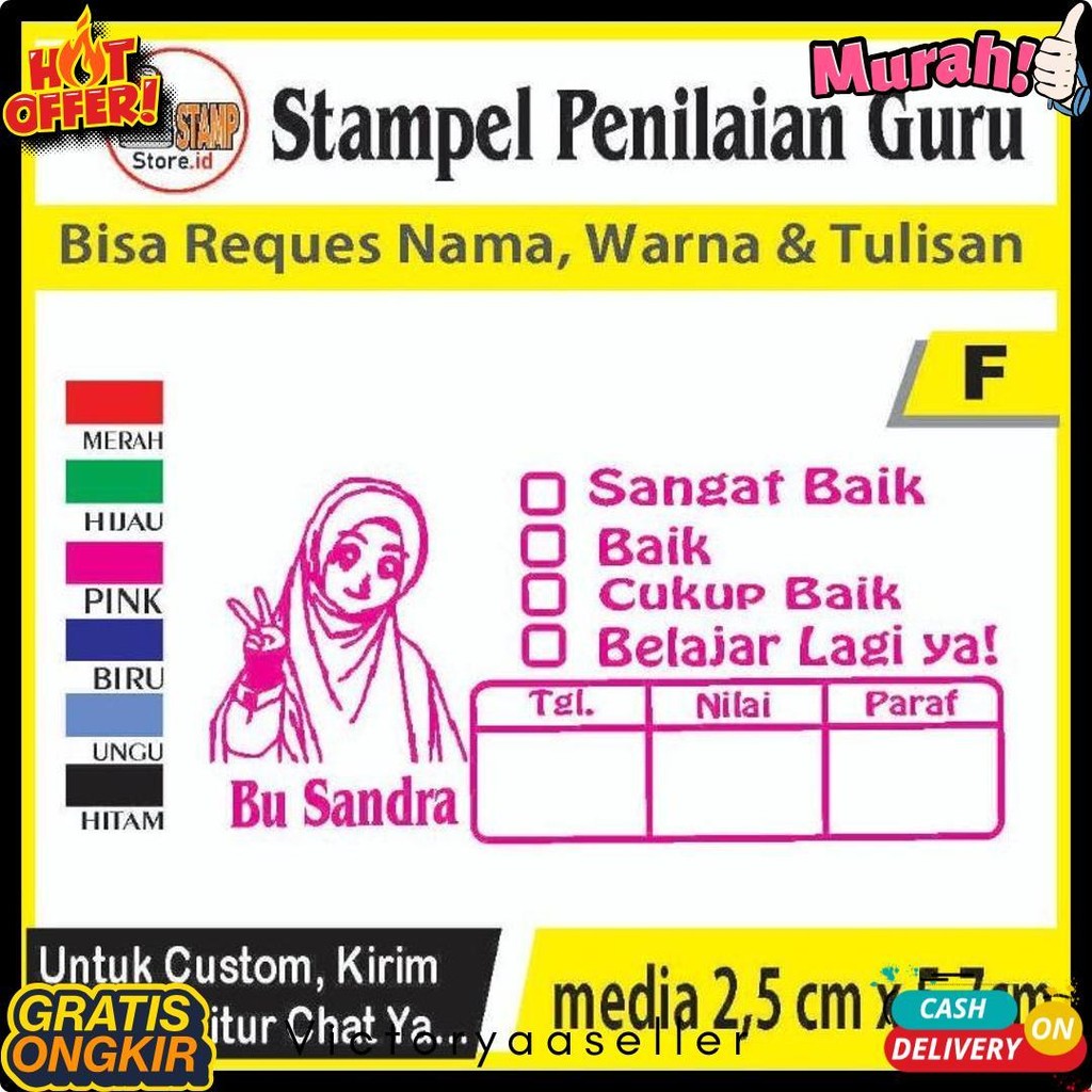 

Stempel Penilaian/Ganti Nama, Gambar Dan Warna/Cap Guru/Stampelbuguru Flash Sale! Diskon Hingga 70%