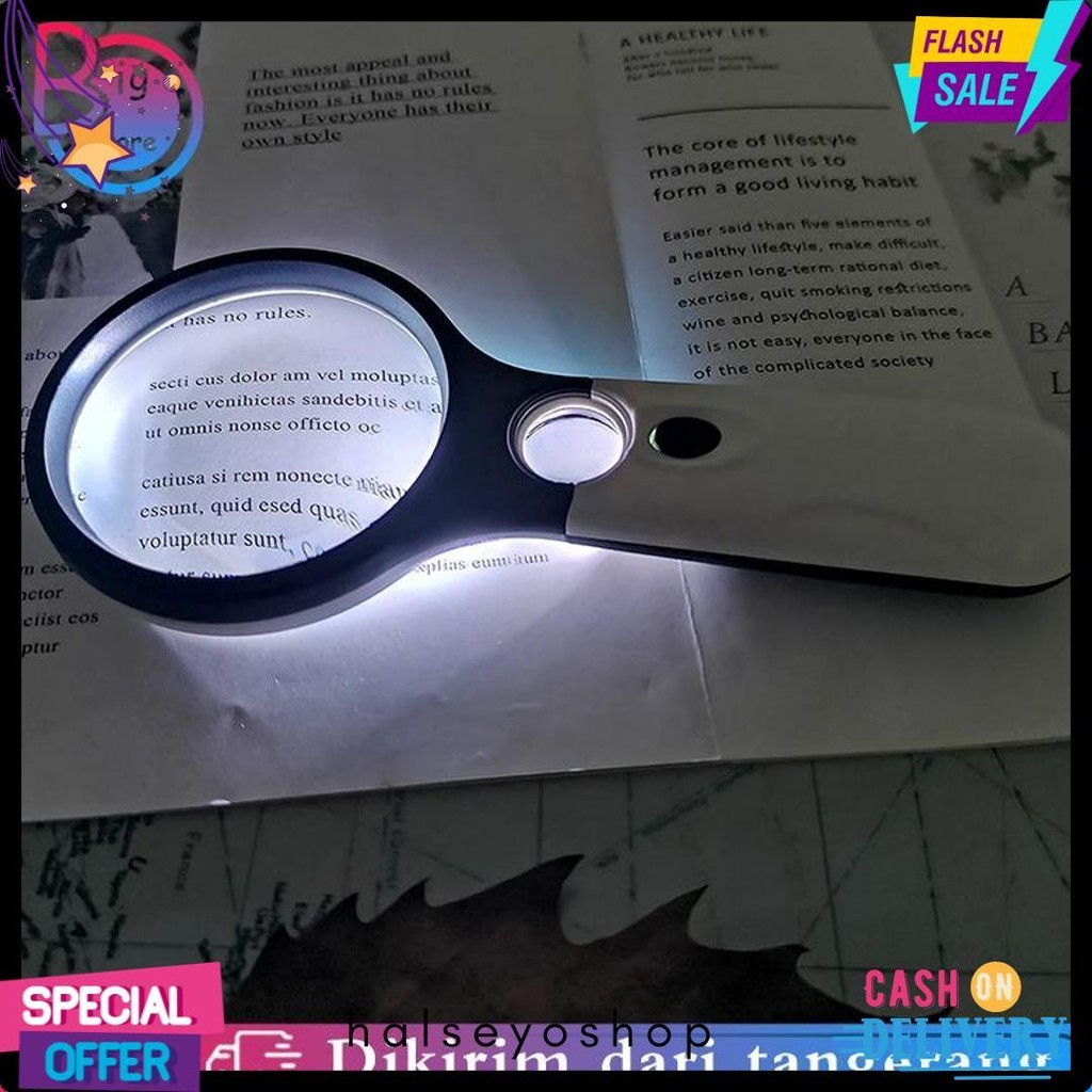 

2 In1 Lampu Kaca Pembesar Led Membaca Magnifying Glass Dengan Lampu Flash Sale! Diskon Hingga 70%