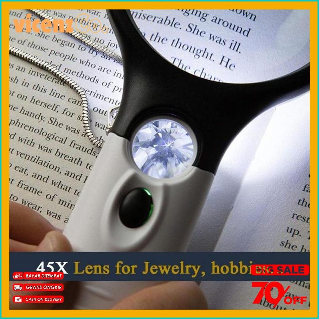 

2 In1 Lampu Kaca Pembesar Led Membaca Magnifying Glass Dengan Lampu Diskon