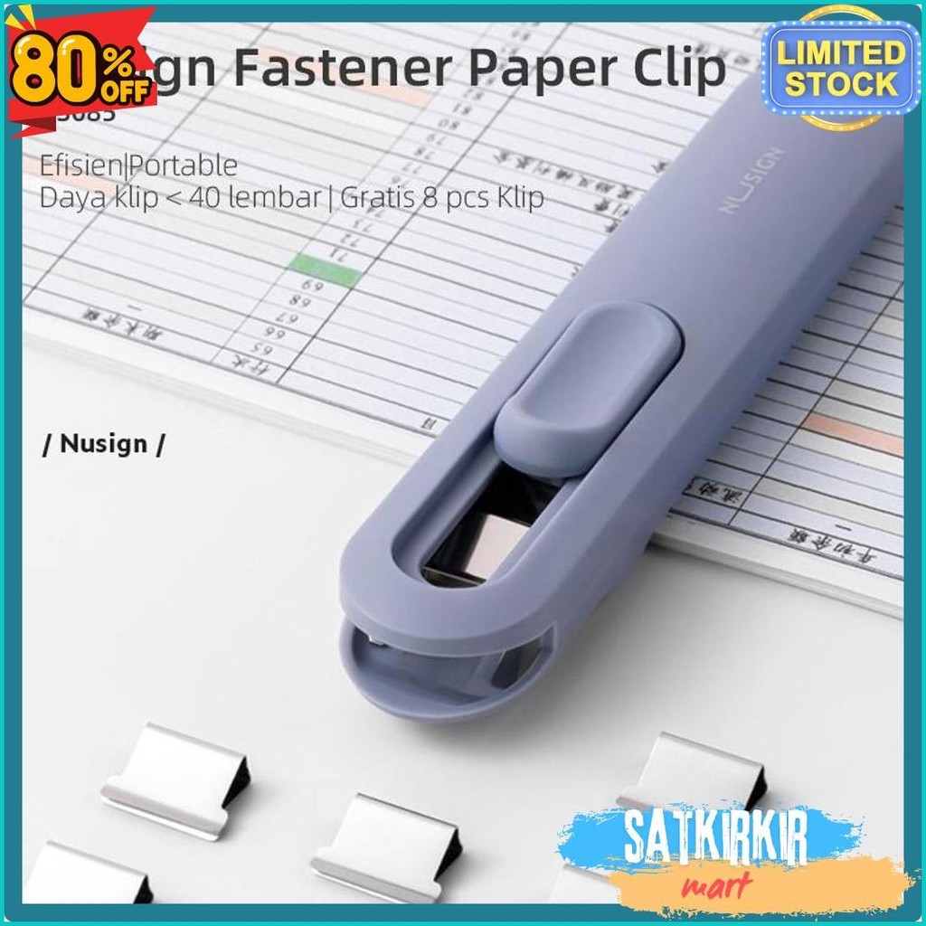 

Nusign Fastener / Binder Clip / Penjepit Kertas Otomatis Gratis 8 Buah Clip Ns085 Flash Sale! Diskon Hingga 70%