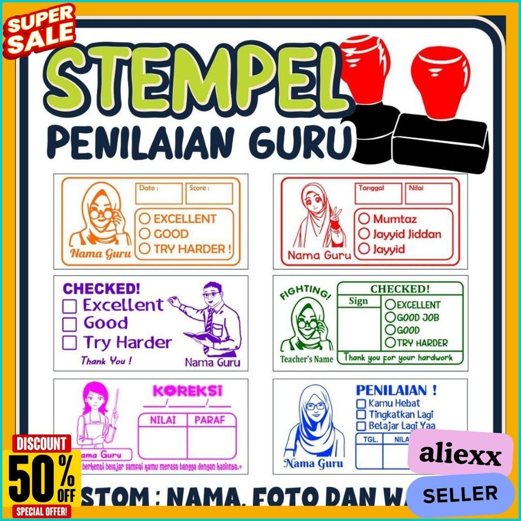 

Stempel Nilai Guru / Penilaian / Koreksi / Checked / Reward Siswa Murid Sekolah Flash Sale! Diskon Hingga 70%