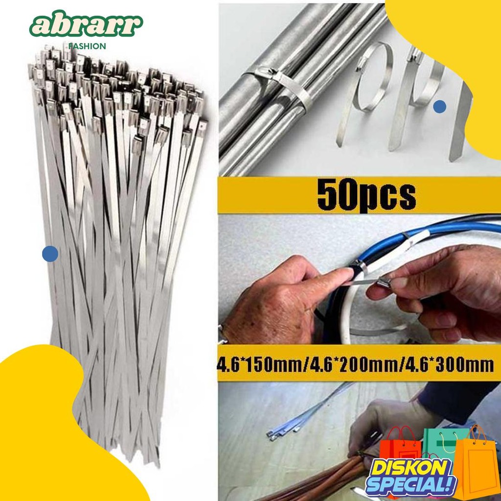 

50Pcs 15/20/30Cm Kabel Ties Stainless Steel Cable Ties Kabel Tis Steel 304 Terlaris! Produk Ini Banyak Dicari