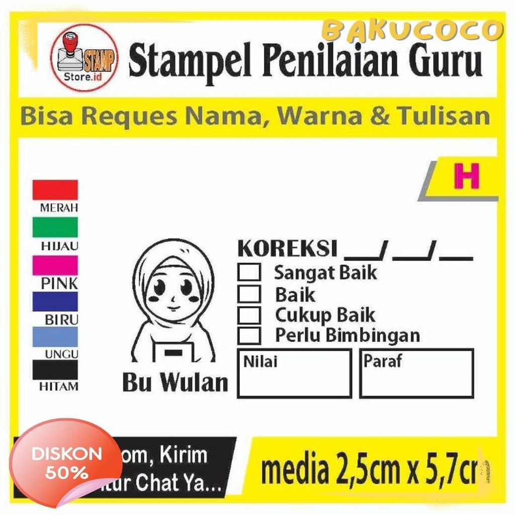 

Stempel Penilaian/Ganti Nama, Gambar Dan Warna/Cap Guru/Stampelbuguru Terlaris! Produk Ini Banyak Dicari