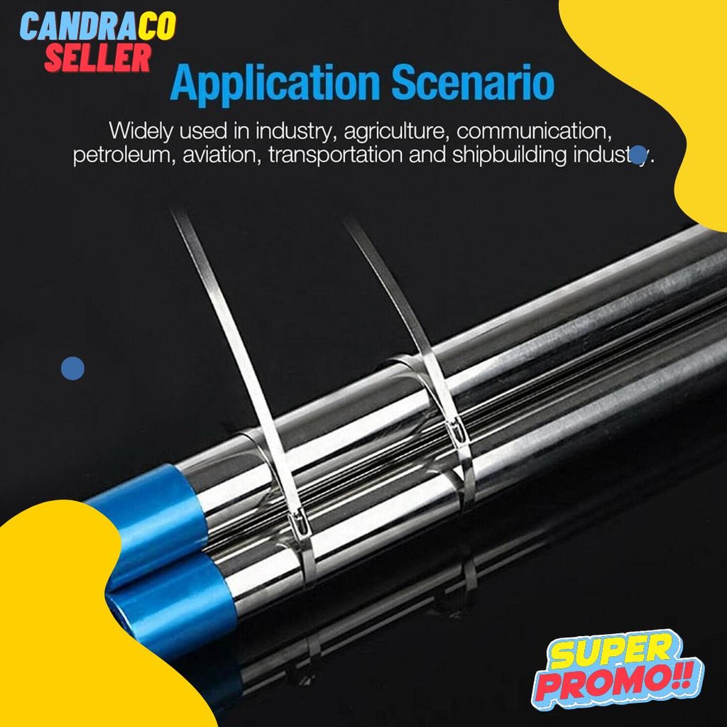 

50Pcs 15/20/30Cm Kabel Ties Stainless Steel Cable Ties Kabel Tis Steel 304 Terlaris! Produk Ini Banyak Dicari