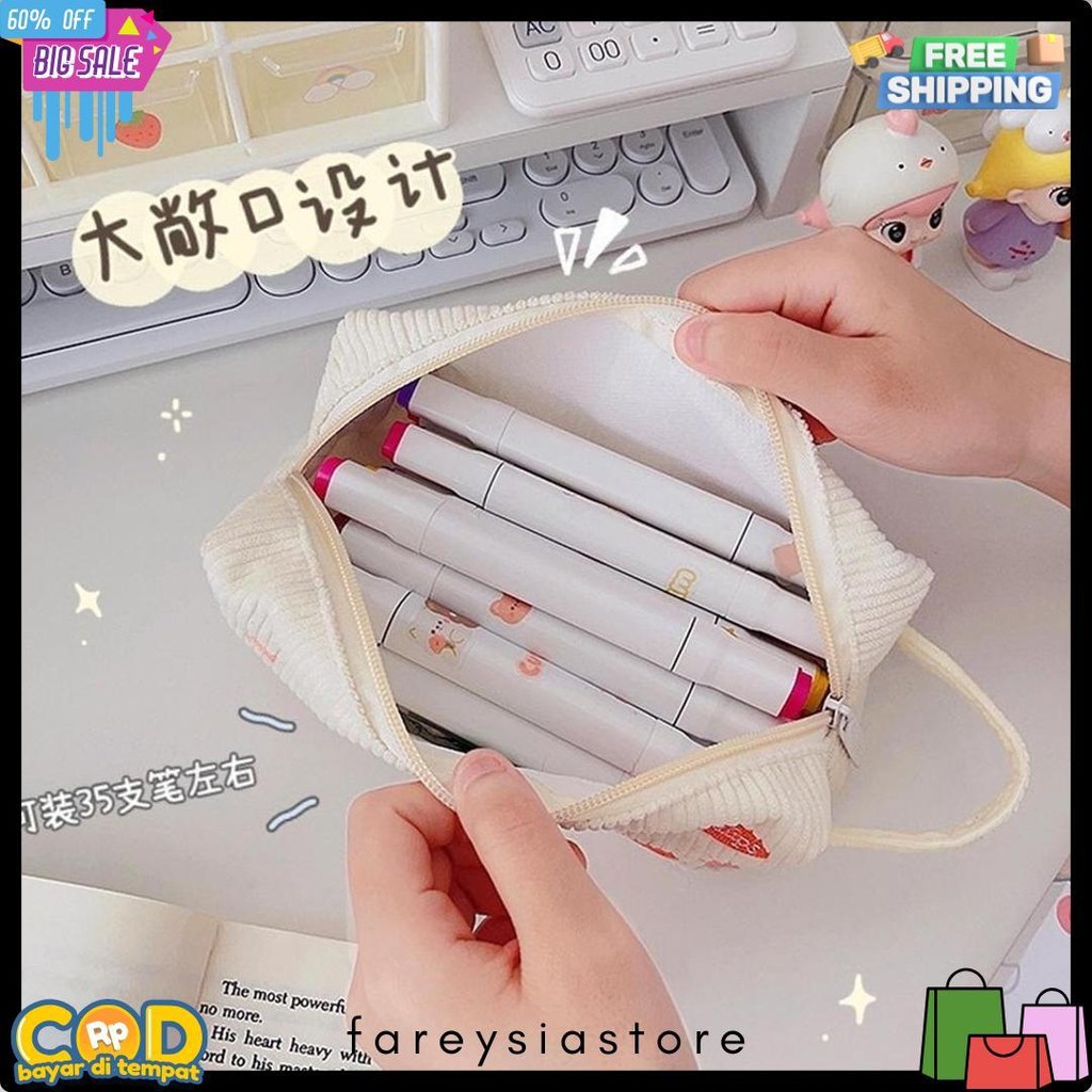 

Kensho Pouch Aesthetic Kain Corduroy Handle Lucu Import / Kotak Pensil Kain / Tempat Makeup / Cute Terlengkap Dan Termurah
