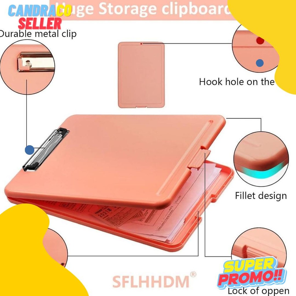 

Clipboard + Storage Alas Papan Ujian / Papan Jalan 2In1 / Clipboard 2 In 1 / Clip Board A4 Diskon Setengah Harga