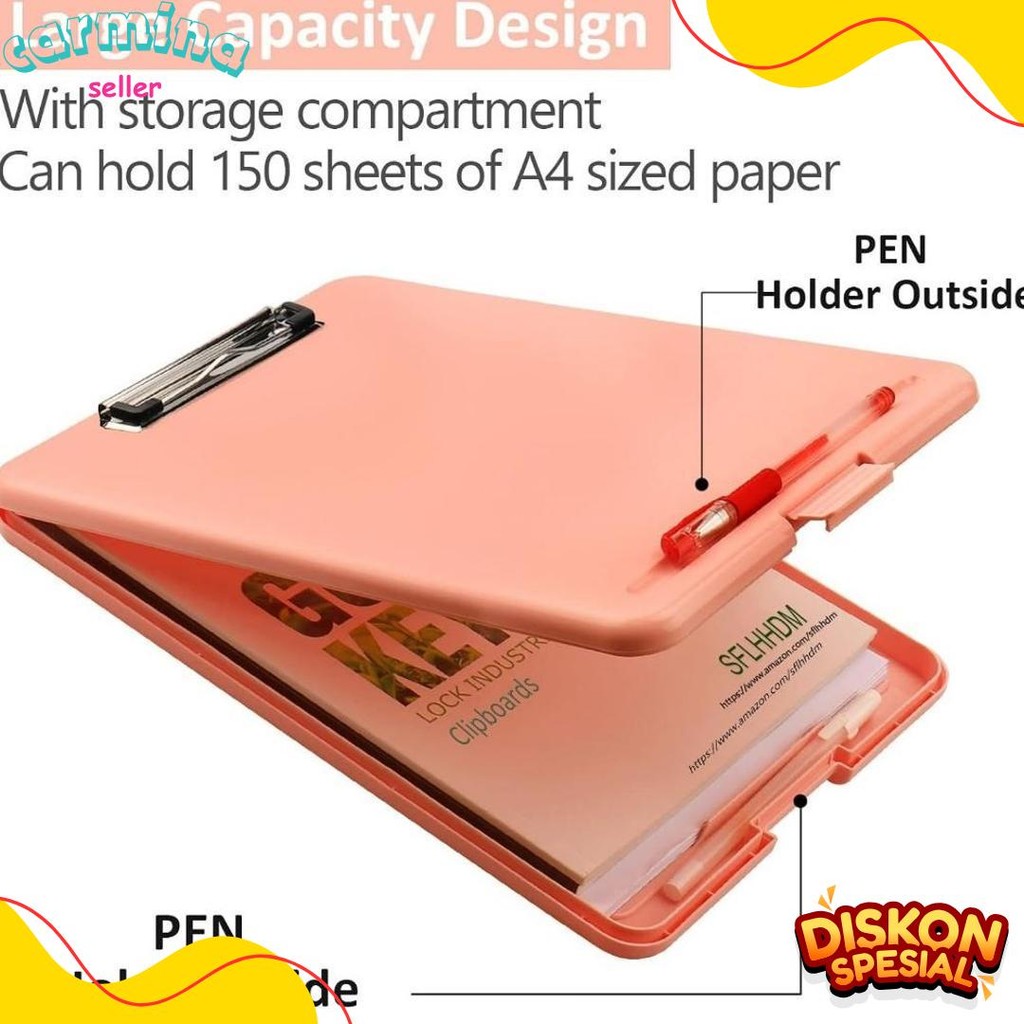 

Clipboard + Storage Alas Papan Ujian / Papan Jalan 2In1 / Clipboard 2 In 1 / Clip Board A4 Flash Sale! Diskon Hingga 70%