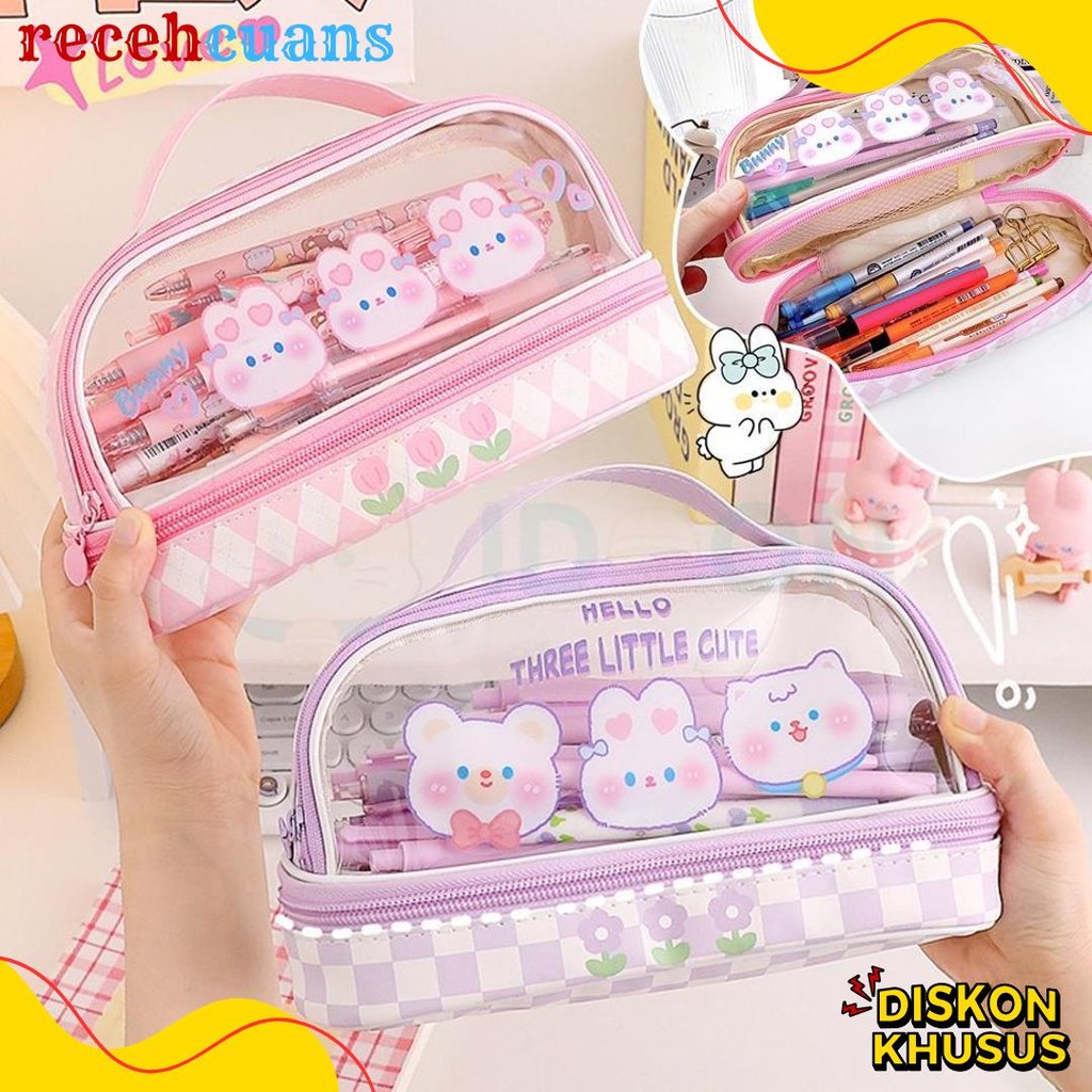 

Idoon Pencil Case Transparan Korea Tempat Pensil Besar Dua Lapis Kotak Pensil Tempat Pola Hewan Lucu Flash Sale! Diskon Hingga 70%