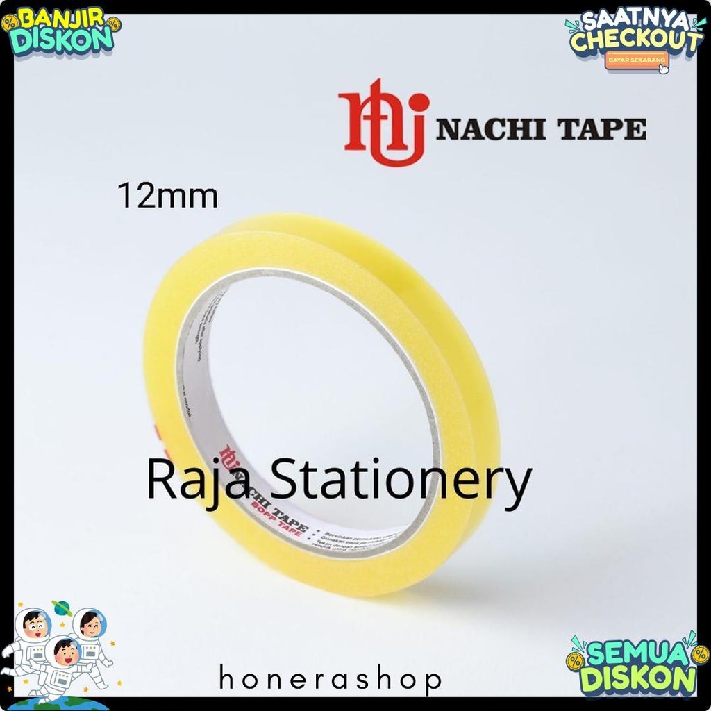

Nachi Stationery Tape 12Mm 24Mm Selotip Solatip Lakban Solasi Isolasi Nachi [1 Box] Diskon Setengah Harga