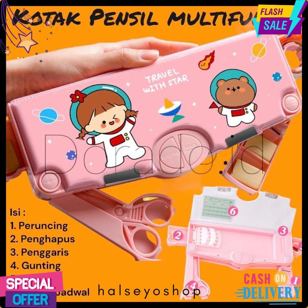 

Kotak Pensil Multifungsi Lengkap Peruncing Gunting Isolasi Penghapus Penggaris Flash Sale! Diskon Hingga 70%