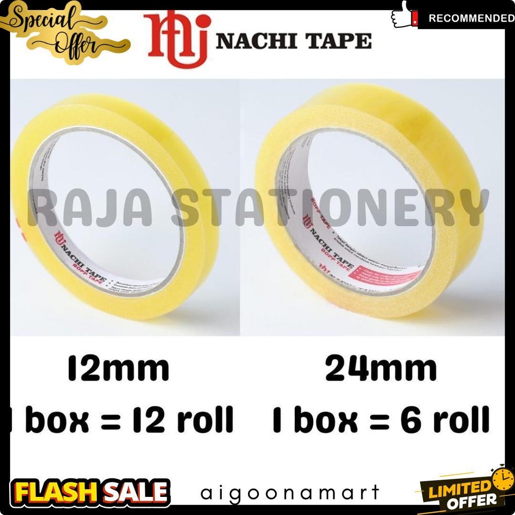

Nachi Stationery Tape 12Mm 24Mm Selotip Solatip Lakban Solasi Isolasi Nachi [1 Box] Terlaris! Produk Ini Banyak Dicari