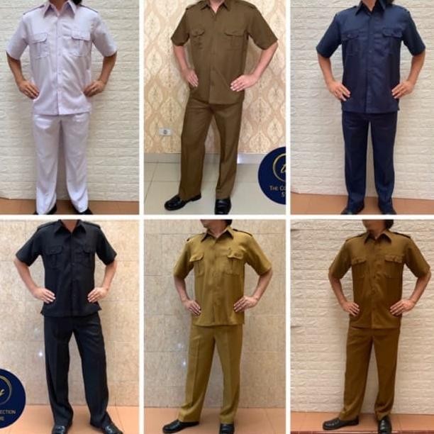 Seragam Setelan Semi Wool Pemda PNS, Safari Pemda Pria, baju seragam