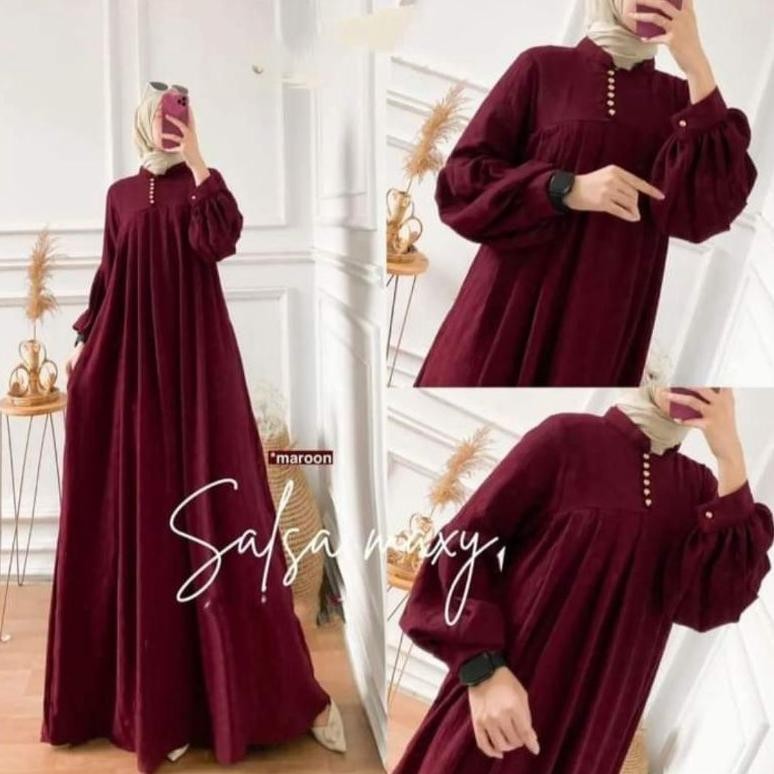gha-65 SALSA MAXY DRESS / GAMIS JUMBO / GAMIS LEBARAN / BAJU WANITA / DRESS WANITA / BAJU GAMIS Orig