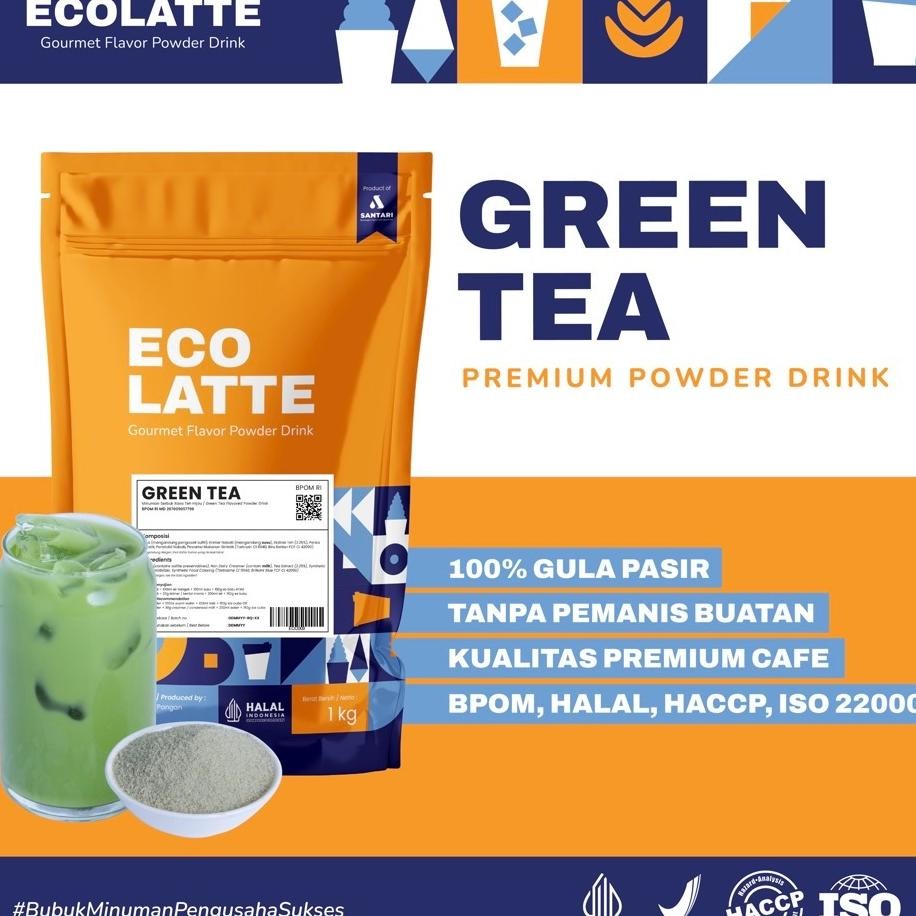 

Ecolatte Greentea 1 G Powder Drin Bubu Numan Ena Jaarta Halal Bpom