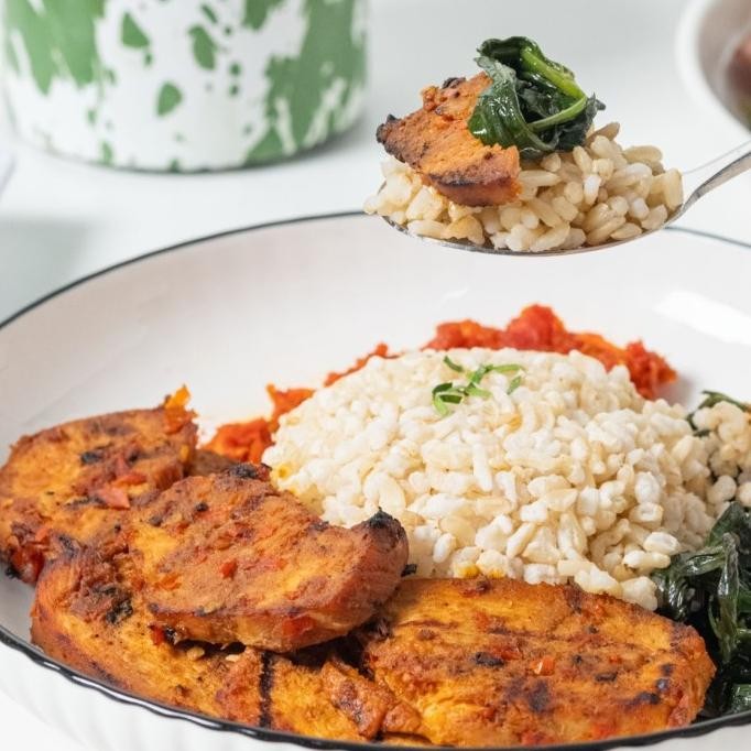 

(Good) LOW CAL Ayam Bakar Kecap with Limau Rice |Healthy Catering Prep Meal