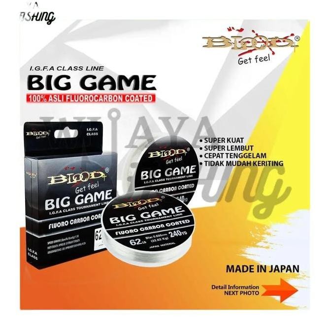 Wijayafishing SENAR PANCING FLUOROCARBON BLOOD BIG GAME  FISHING LINE JAPAN Joran DIN