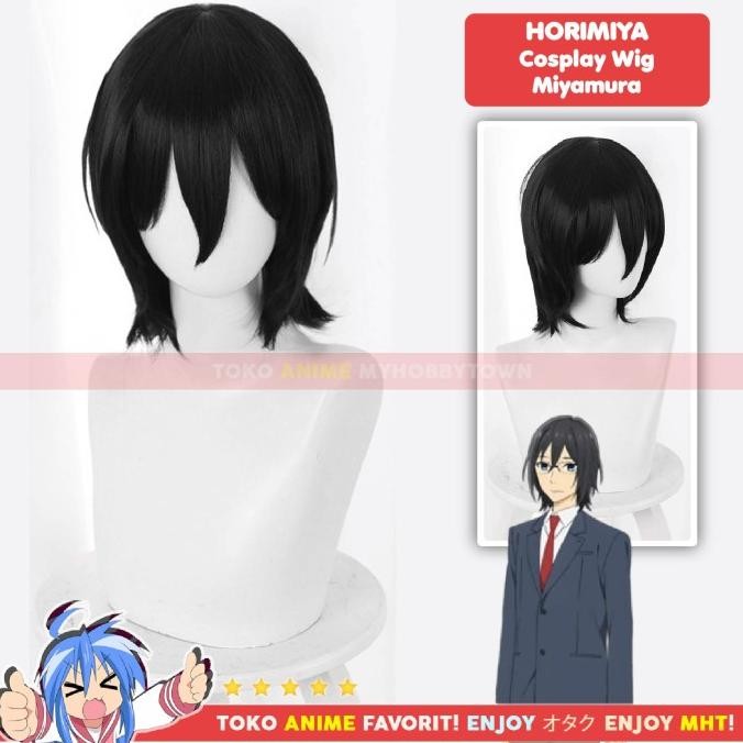 NEW Wig Cosplay Anime Horimiya : Miyamura Izumi Black Hitam
