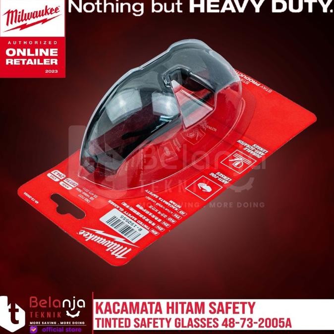 Milwaukee Tinted Safety Glasses Kacamata Safety Kaca Mata Kerja Hitam H85M