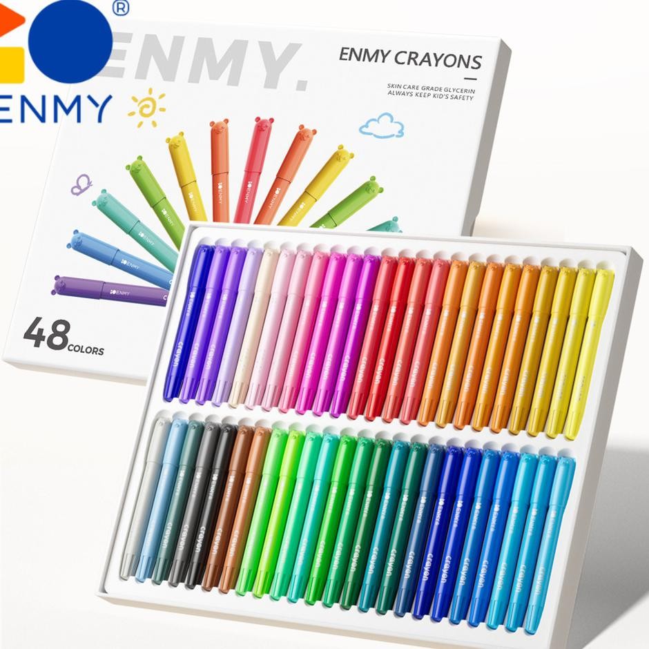 

Enmy Crayon Set 12/24/36/48 Warna, Silky Crayon, Inti Putar, Tidak Kotor Tangan, Dapat Dicuci