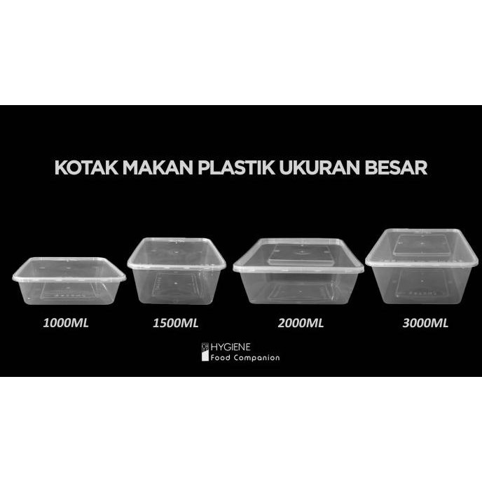 (Good) Lunch Box Square 1000ml / Thinwall 1000ml Persegi / Food Container