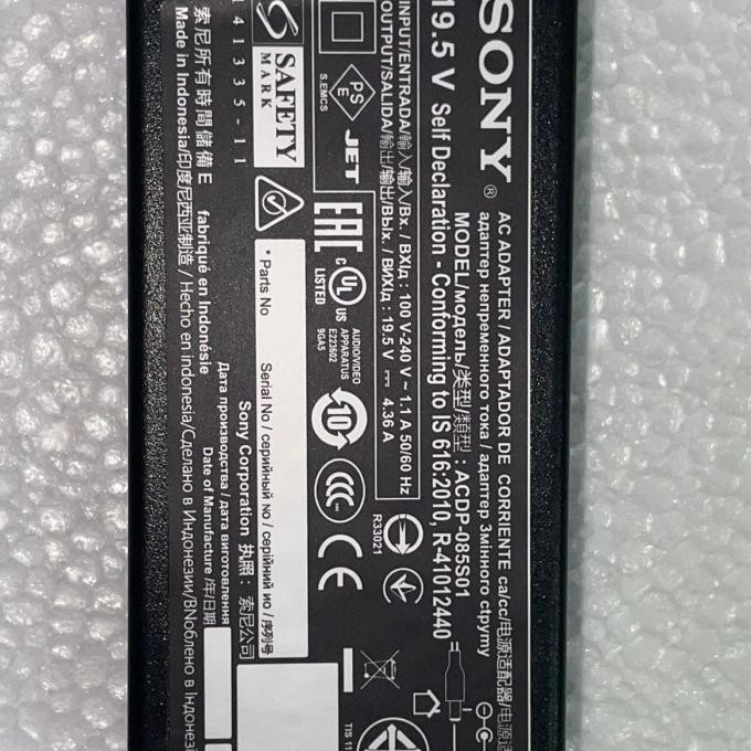 NEW ADAPTOR TV SONY 19.5V 4.36A ORI - ADAPTOR SONY 19.5 VOLT 4.36 AMPE