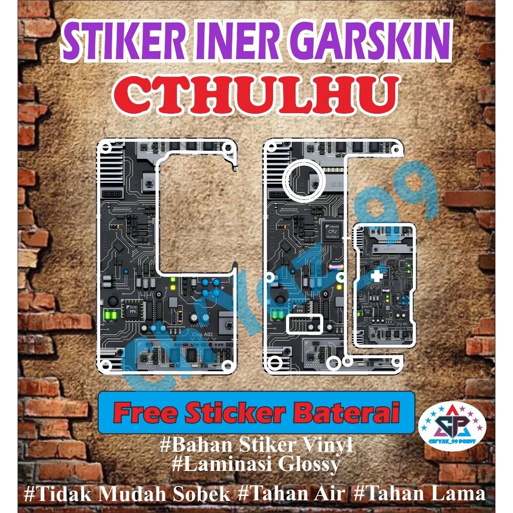 

*PromoGet2* Stiker Glossy Pelindung Chulthu 18 Stiker Garskin HP/Case Custom Dan COD