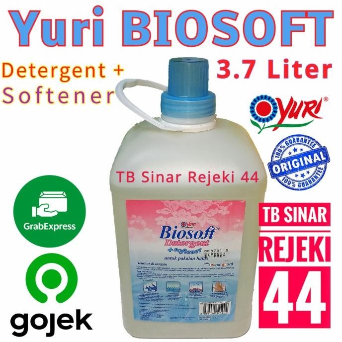 BEBAS ONGKIR - Yuri Biosoft Detergent Cair + Softener Jerigen 3.7 Liter
