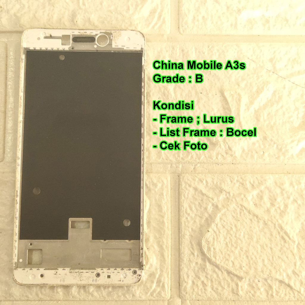 China Mobile A3s Frame Tulang Tengah / Tatakan LCD Copotan