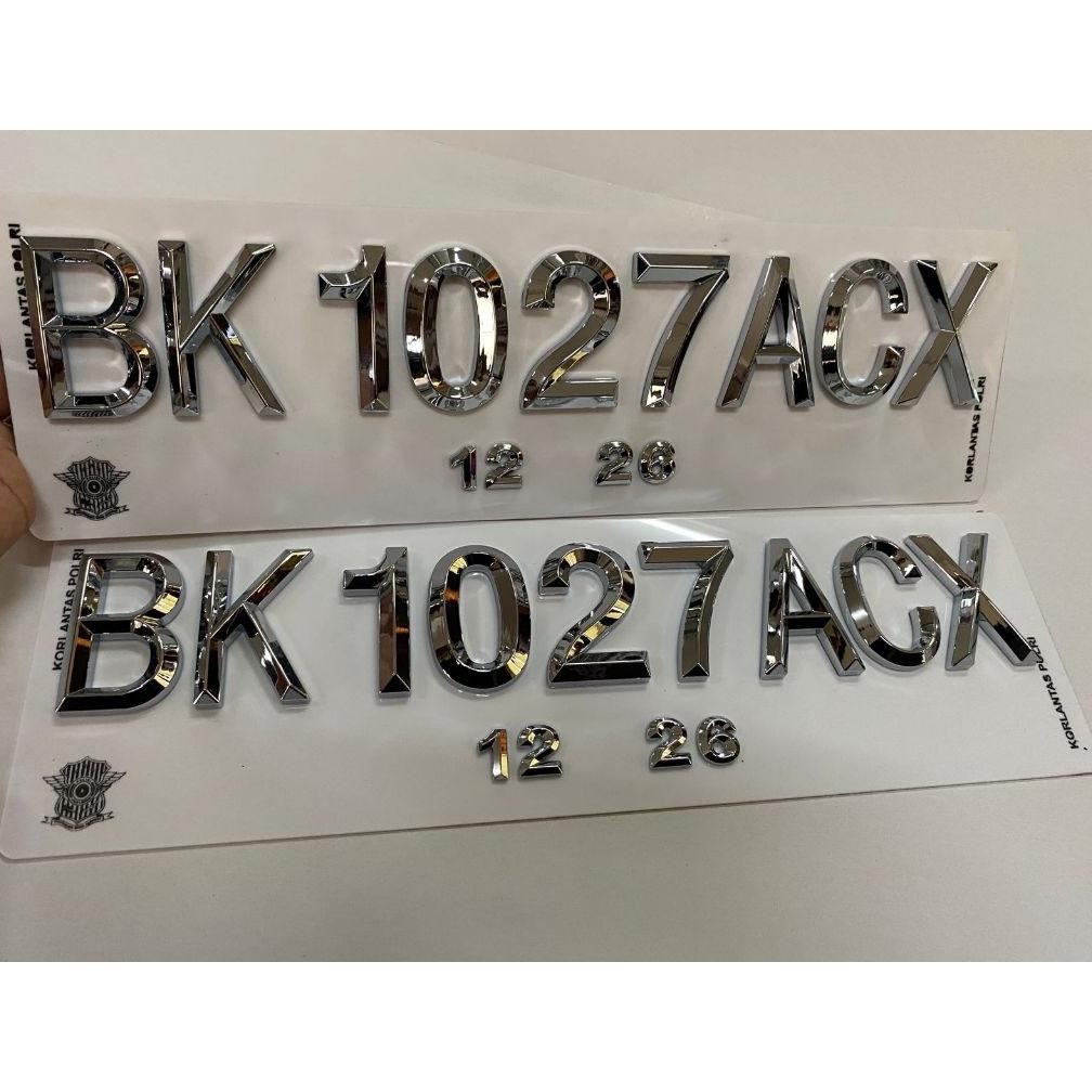 Plat Nomor Mobil Variasi Diamond Chrome Plat Putih