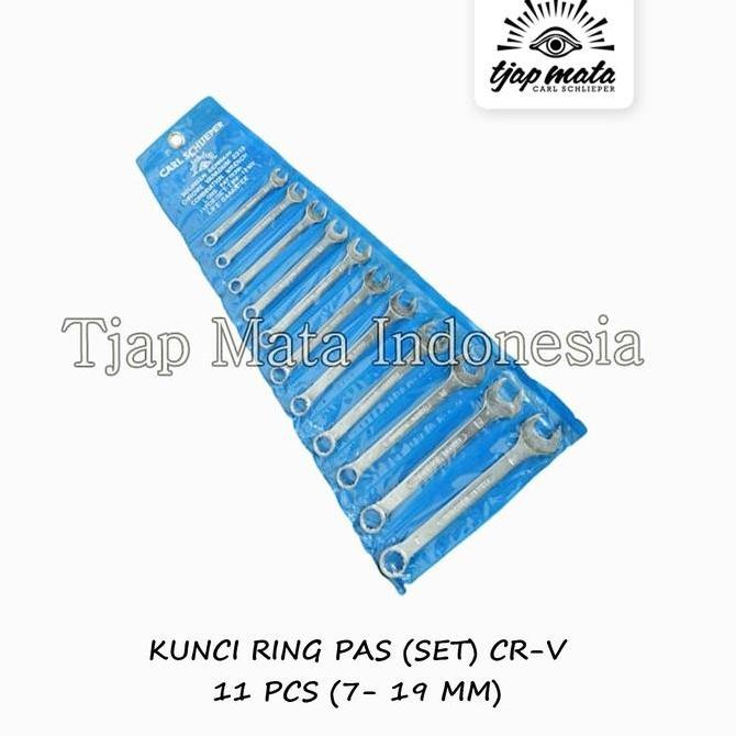 Promo Tjap Mata / Cap Mata Kunci Ring Pas Set 11 Pcs ( 7 - 19 Mm)