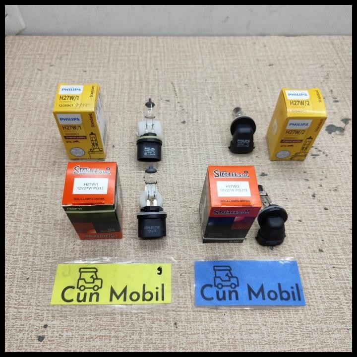 Bohlam Halogen 12V H27 W1 H27 W2 Merk Philips